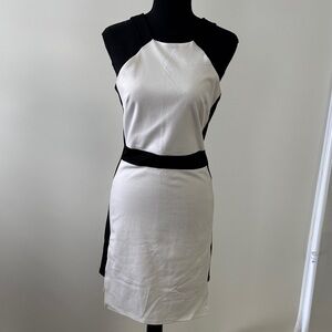Guess Black and White Halter Mini Dress